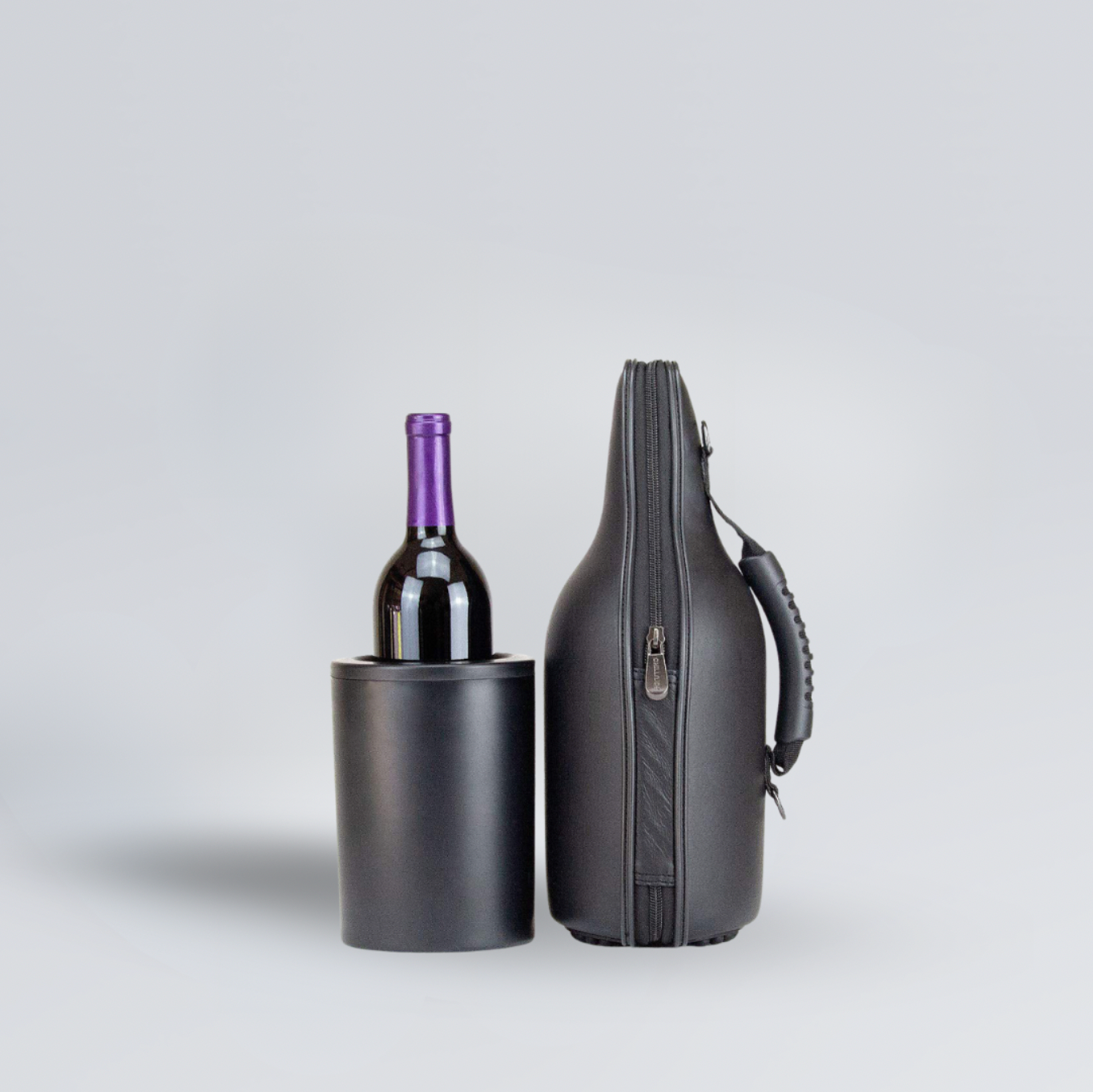 Leather Wine Tote and Chiller Set