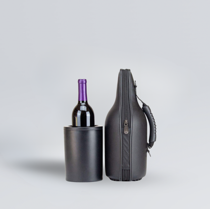Leather Wine Tote and Chiller Set